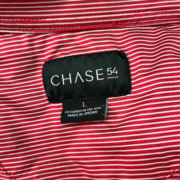 🛍 6 for $35 • Chase 54 Red & White Striped Golf Polo Shirt - Picture 15 of 16